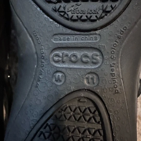 Crocs Women's Mercy Work Clog Black & Silver Floral Slip Resistant Size 11 - Picture 5 of 6